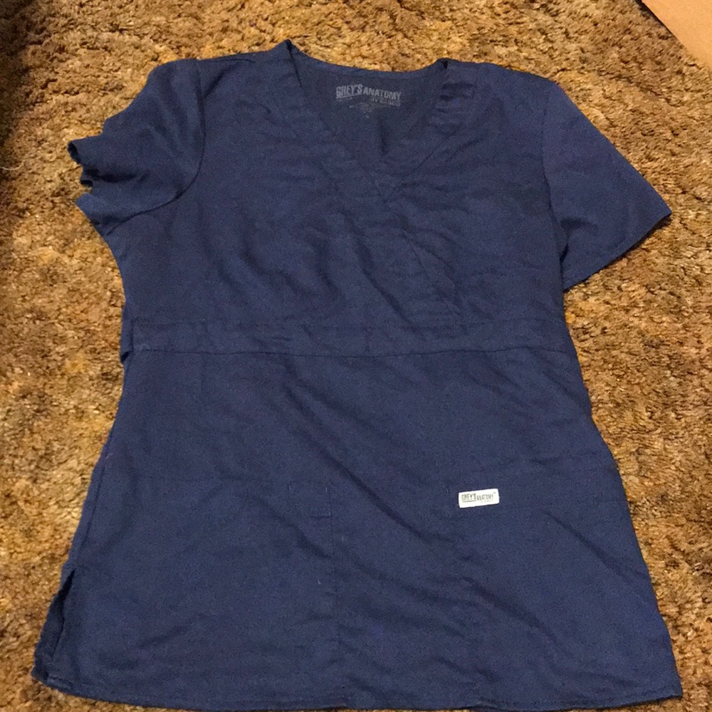 Greys anatomy mock wrap scrub top